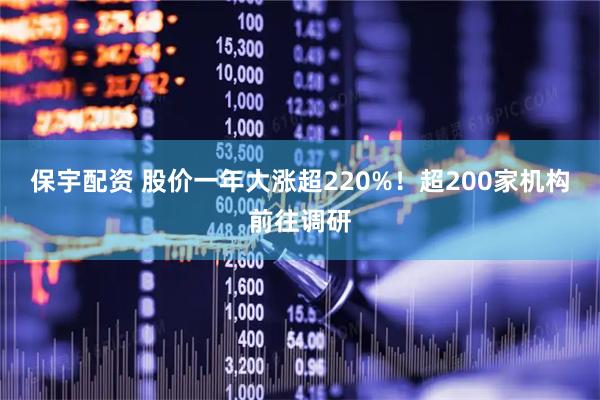 保宇配资 股价一年大涨超220%！超200家机构前往调研