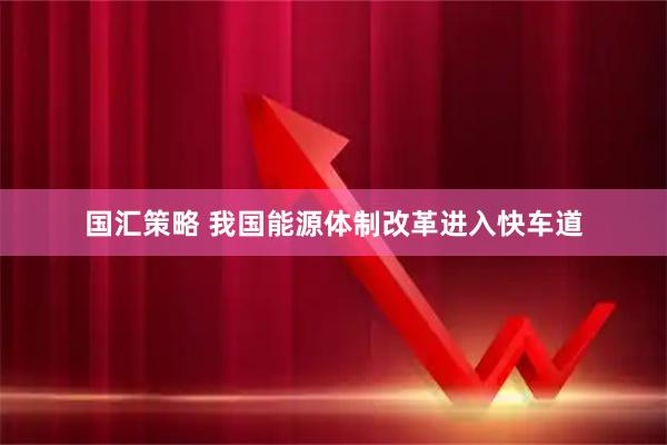 国汇策略 我国能源体制改革进入快车道