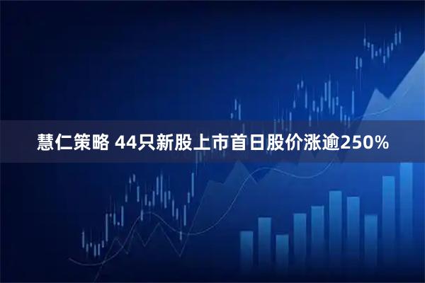 慧仁策略 44只新股上市首日股价涨逾250%